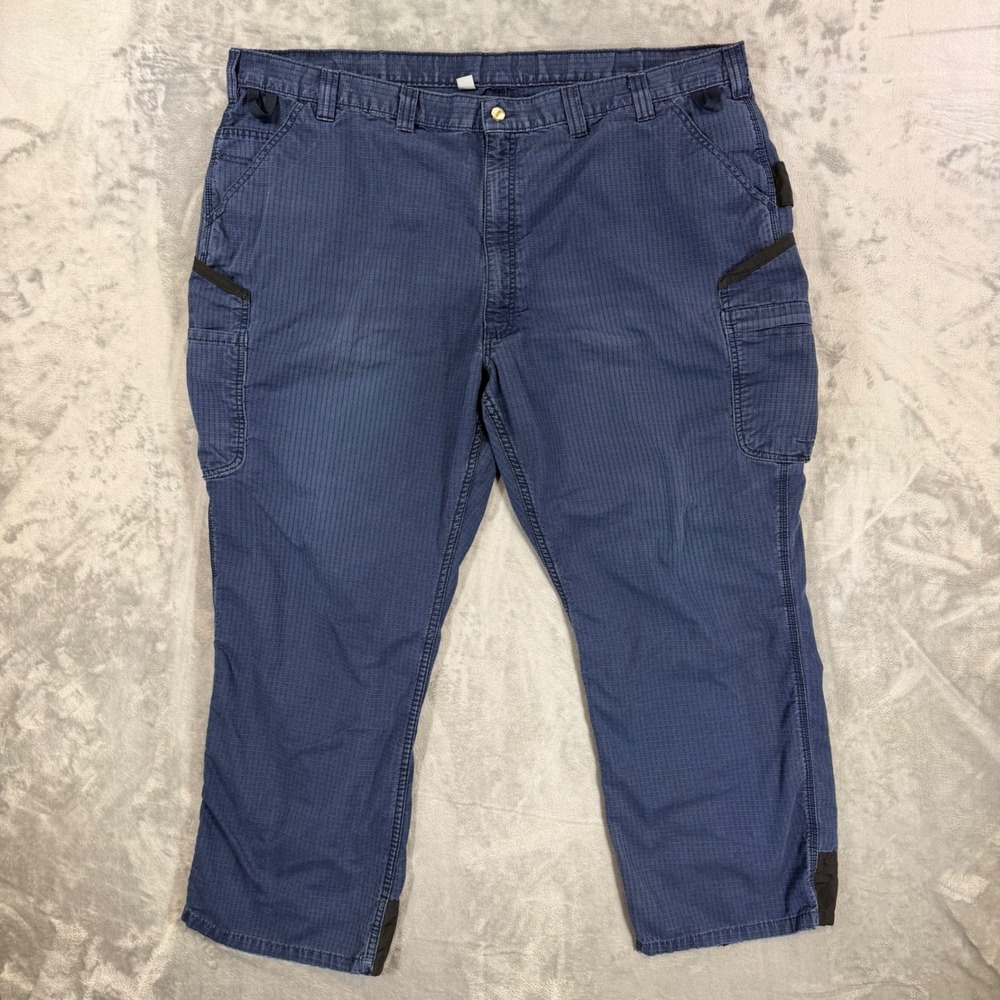 Carhartt Force Tappen Cargo Pants Men's Size 50x32 Navy Blue Ripstop Workwear